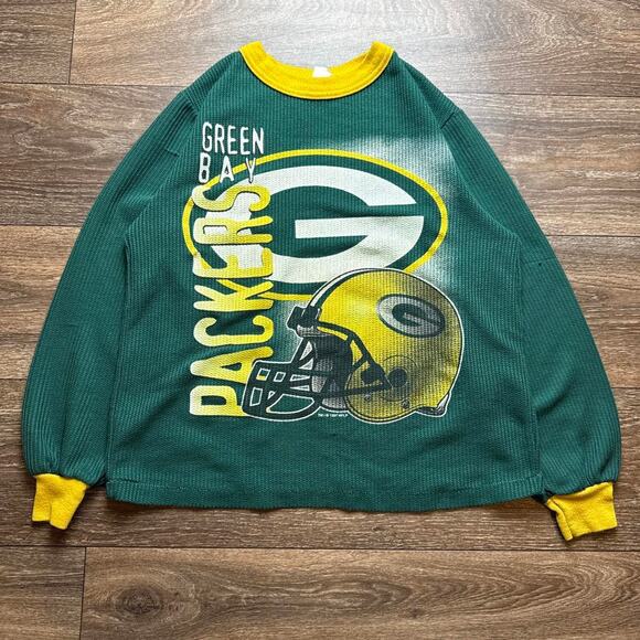 NFL Other - Vintage 1990s Single Stitch Green Bay Packers NFL Long Sleeve Thermal Tee